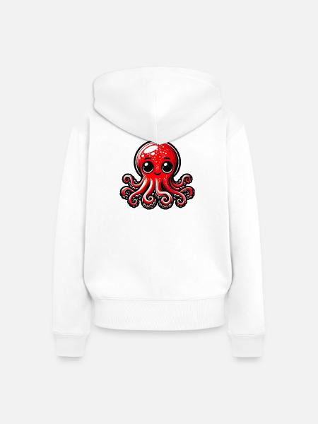 Krake - Frauen Premium Bio Zip Hoodie - Weiß