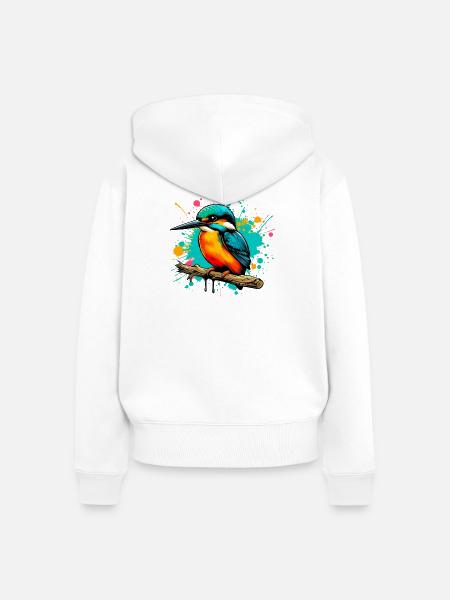 Eisvogel - Frauen Premium Bio Zip Hoodie - Weiß