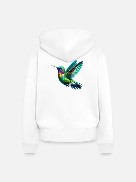 Kolibri - Frauen Premium Bio Zip Hoodie - Weiß