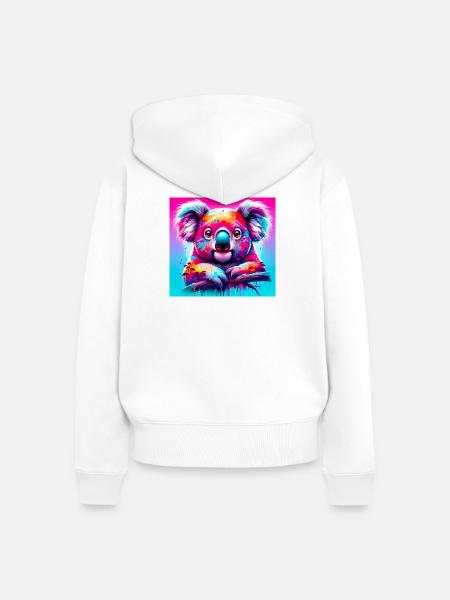 Koala - Frauen Premium Bio Zip Hoodie - Weiß