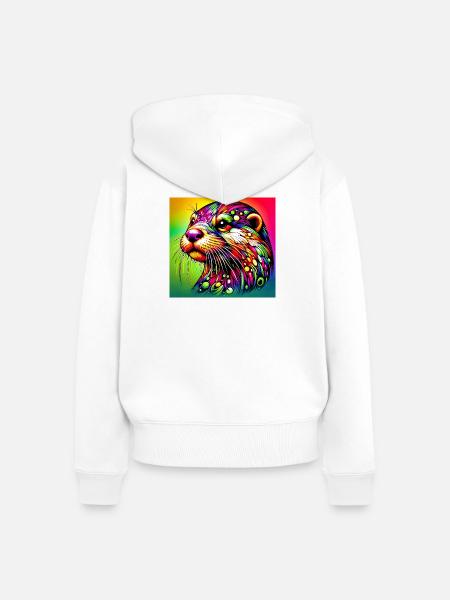 Otter - Frauen Premium Bio Zip Hoodie - Weiß