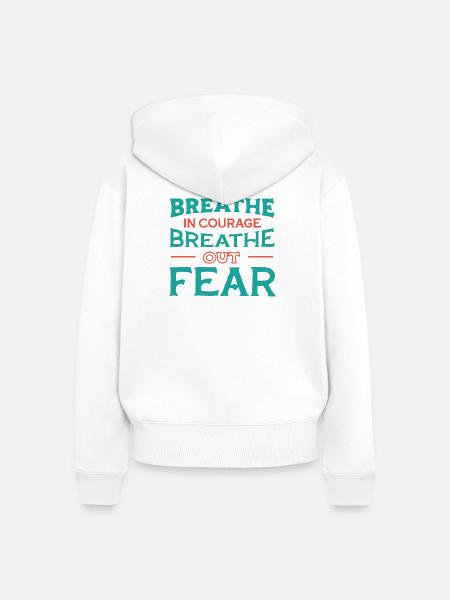 Atme Mut ein - Frauen Premium Bio Zip Hoodie - Weiß