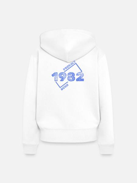 1982 1982 - Frauen Premium Bio Zip Hoodie - Weiß