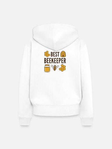 Bester Imker - Frauen Premium Bio Zip Hoodie - Weiß