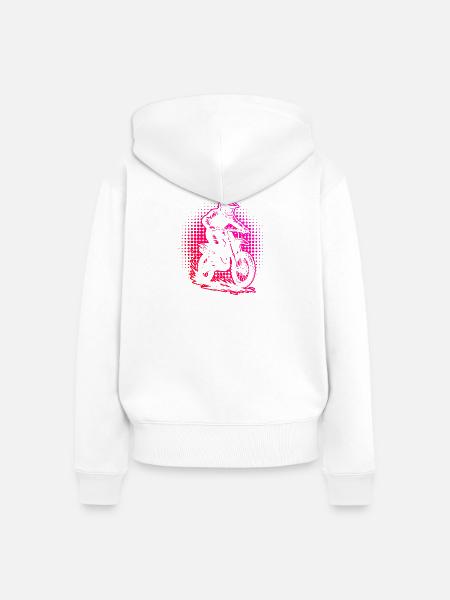 Direkte Motocross Aussage - Frauen Premium Bio Zip Hoodie - Weiß