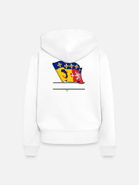 Rhône-Alpes Textraum - Frauen Premium Bio Zip Hoodie - Weiß