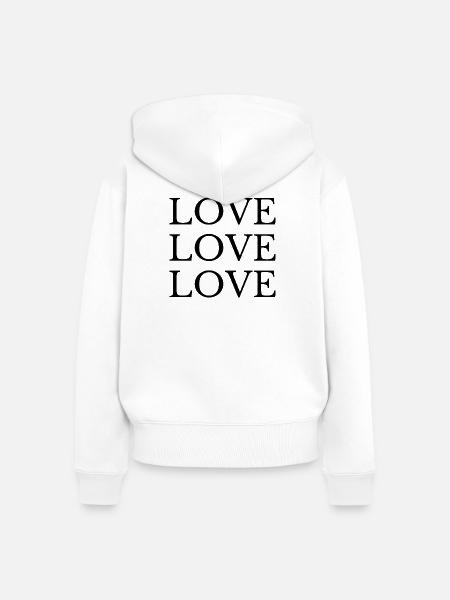 Liebe - Frauen Premium Bio Zip Hoodie - Weiß