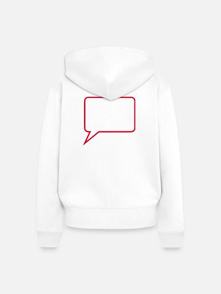 Sprechblase_Comic_rot2 - Frauen Premium Bio Zip Hoodie - Weiß