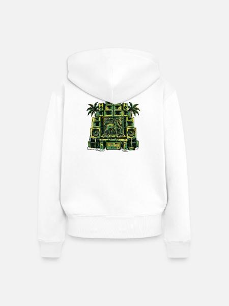 Reggae Lion Dub Soundsystem - Frauen Premium Bio Zip Hoodie - Weiß