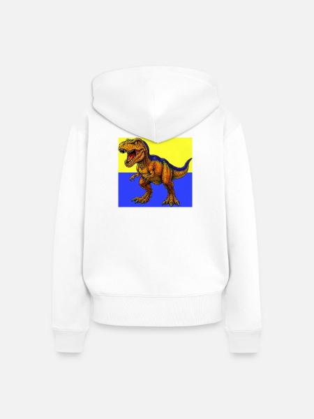 Dinosaurier - Frauen Premium Bio Zip Hoodie - Weiß