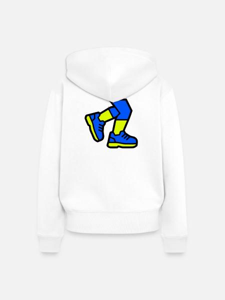 Dynamische Läufer Beine Joggen - Frauen Premium Bio Zip Hoodie - Weiß