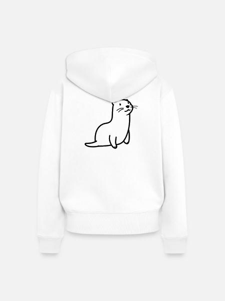 Otter - Frauen Premium Bio Zip Hoodie - Weiß