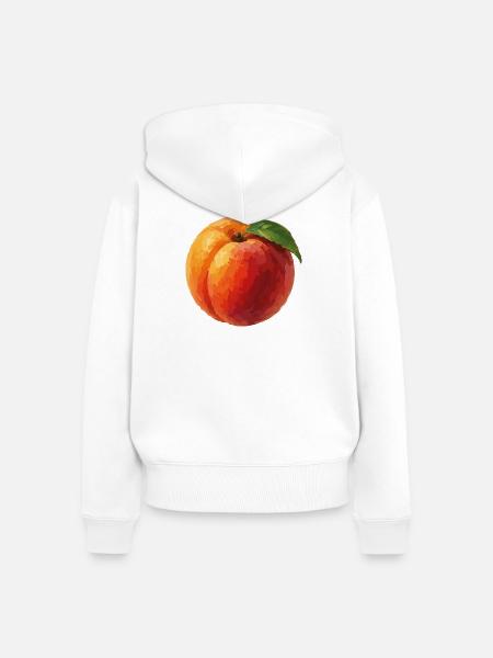 Pfirsich PopArt Illustration - Frauen Premium Bio Zip Hoodie - Weiß