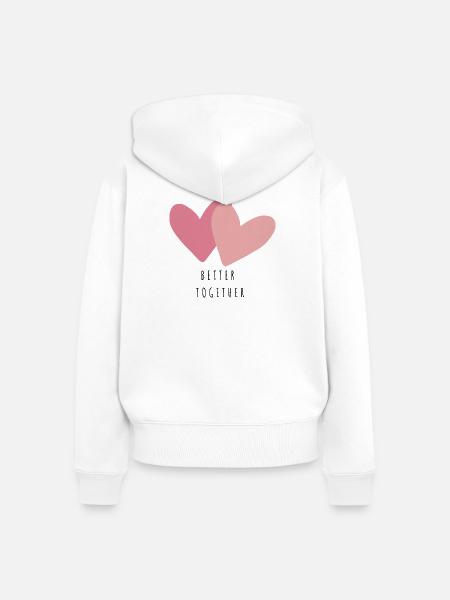 Doppelherzen Pastell Better together freundschaft - Frauen Premium Bio Zip Hoodie - Weiß