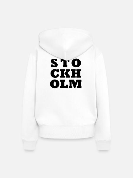 Stockholm-Logo - Frauen Premium Bio Zip Hoodie - Weiß