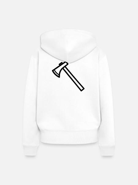 Axt - Frauen Premium Bio Zip Hoodie - Weiß