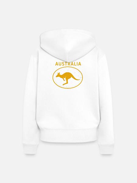 Australia - Australien - Down Under - Känguru - Frauen Premium Bio Zip Hoodie - Weiß