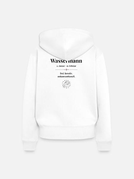 Sternzeichen Wassermann – Datum & Eigenschaften - Frauen Premium Bio Zip Hoodie - Weiß