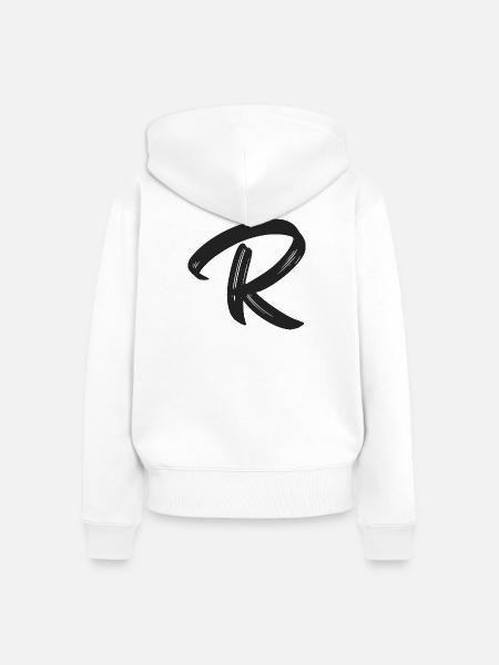R - Frauen Premium Bio Zip Hoodie - Weiß