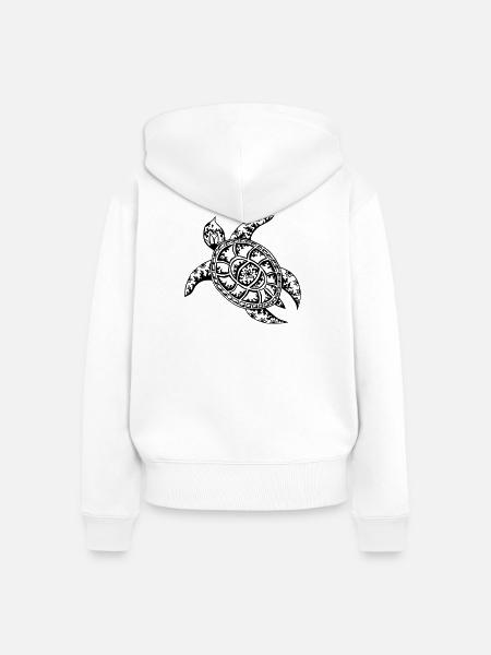 Schildkröte - Frauen Premium Bio Zip Hoodie - Weiß