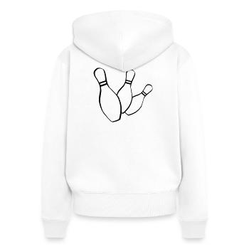 bowling kegelclub - Frauen Premium Bio Zip Hoodie - Weiß - Hinten - AI Model Female 172 light (172cm)