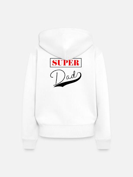 Super Vater - Frauen Premium Bio Zip Hoodie - Weiß