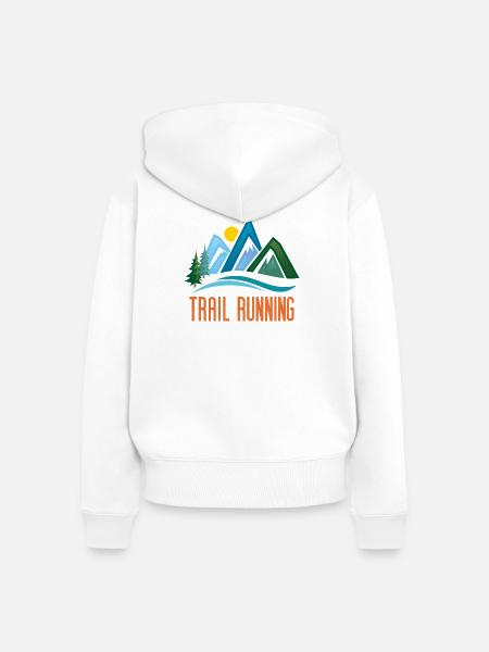 Trailrunning - Frauen Premium Bio Zip Hoodie - Weiß