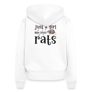 Ratte Ratten - Frauen Premium Bio Zip Hoodie - Weiß - Hinten - AI Model Female 172 light (172cm)