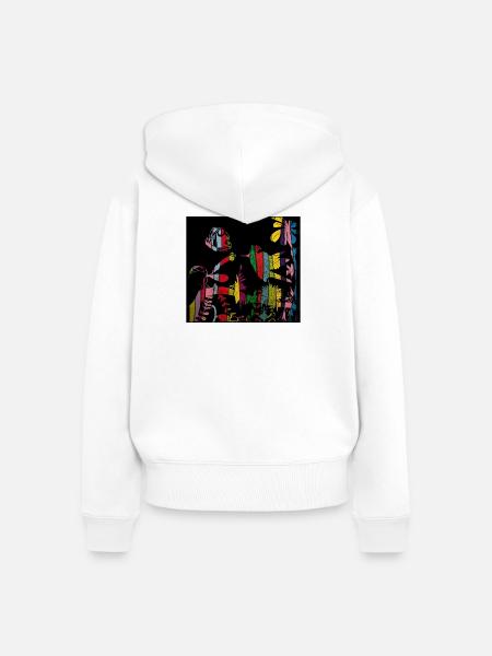 Kolibri - Frauen Premium Bio Zip Hoodie - Weiß