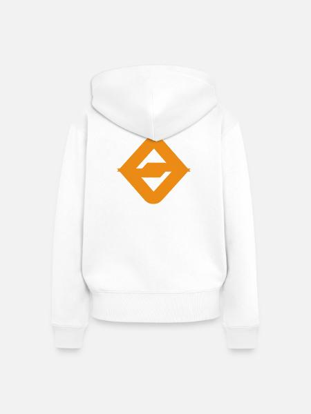 Cooles digitales Abzeichen-Emblem-Logo - Frauen Premium Bio Zip Hoodie - Weiß