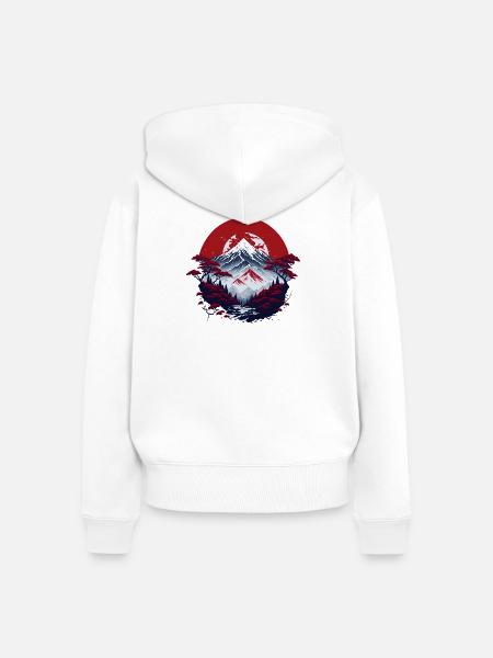 asiatische Berglandschaft - Frauen Premium Bio Zip Hoodie - Weiß