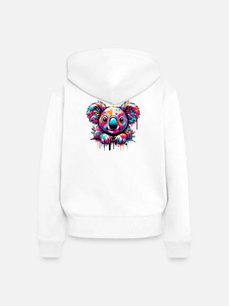 Koala - Frauen Premium Bio Zip Hoodie - Weiß