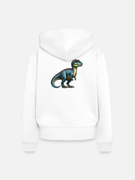 Dinosaurier - Frauen Premium Bio Zip Hoodie - Weiß