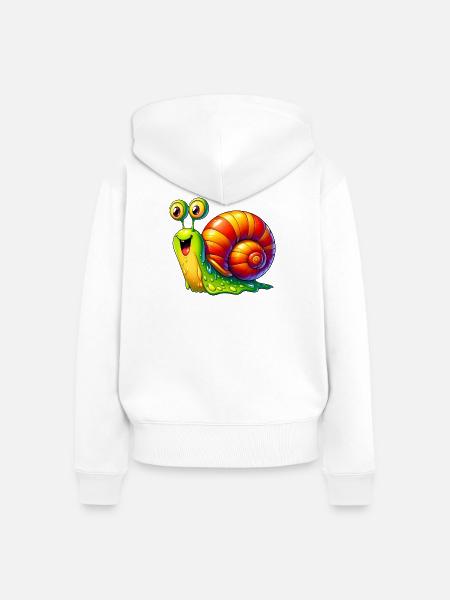 Schnecke - Frauen Premium Bio Zip Hoodie - Weiß