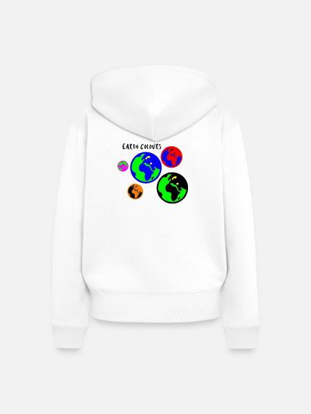 Erdfarben Verspielt - Frauen Premium Bio Zip Hoodie - Weiß