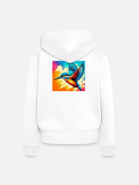 Eisvogel - Frauen Premium Bio Zip Hoodie - Weiß