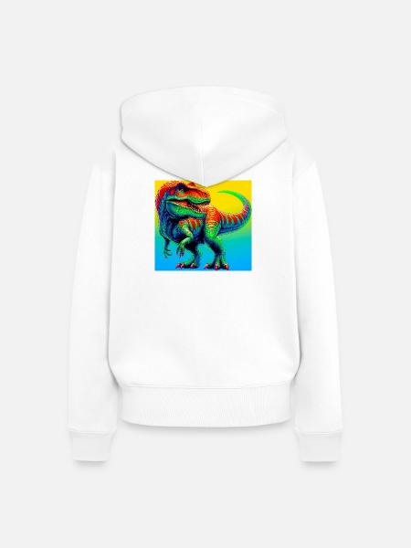 Dinosaurier - Frauen Premium Bio Zip Hoodie - Weiß