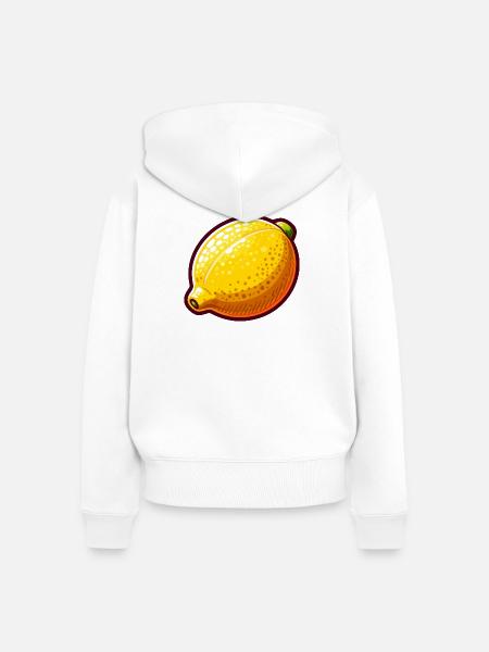Zitrone Pop Art Gelb - Frauen Premium Bio Zip Hoodie - Weiß