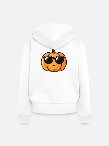 Kürbis Halloween Herbst - Frauen Premium Bio Zip Hoodie - Weiß