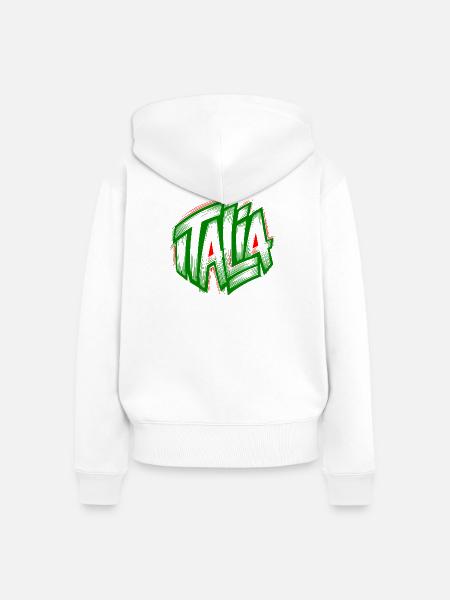 Italia Graffiti grün-rot - Frauen Premium Bio Zip Hoodie - Weiß
