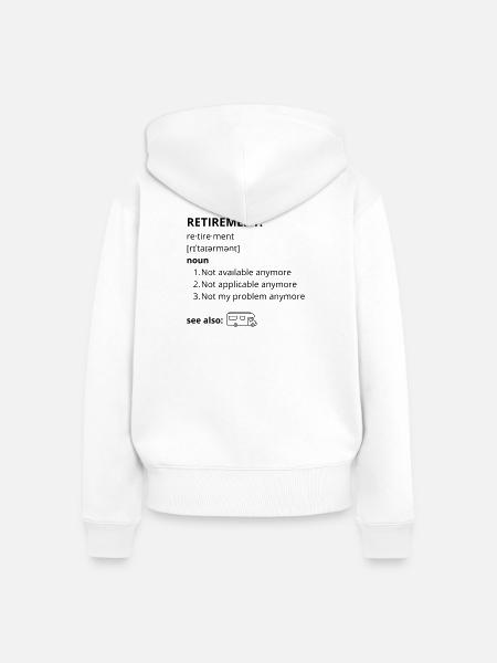 Ruhestand – lustiger Text - Frauen Premium Bio Zip Hoodie - Weiß