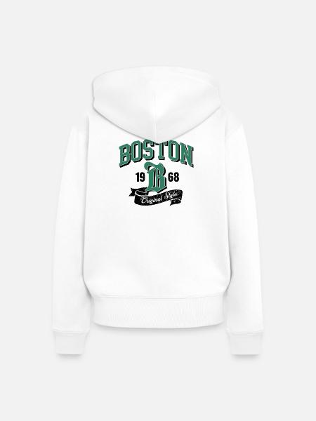 Boston City Logo Originalstil - Frauen Premium Bio Zip Hoodie - Weiß