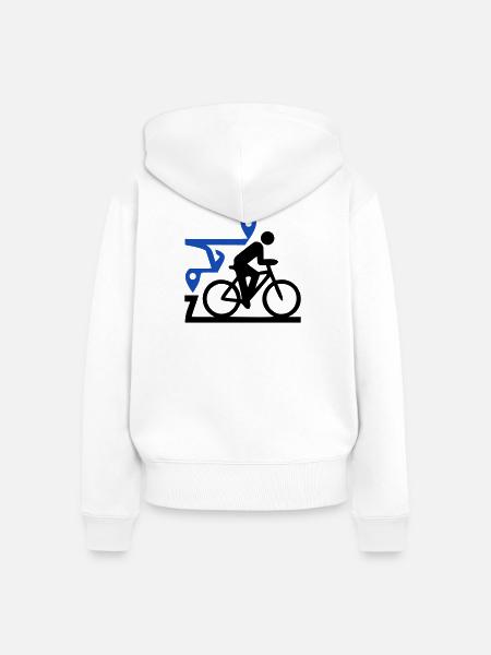  Epische Fahrrad Tour Route Map - Frauen Premium Bio Zip Hoodie - Weiß