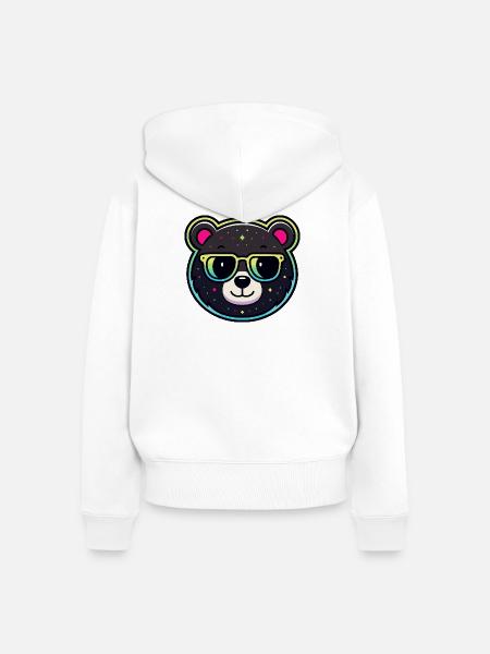 Astral Bear Sonnenbrille - Frauen Premium Bio Zip Hoodie - Weiß
