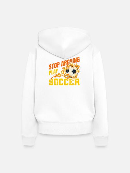 Fußball Witziger Spruch - Frauen Premium Bio Zip Hoodie - Weiß