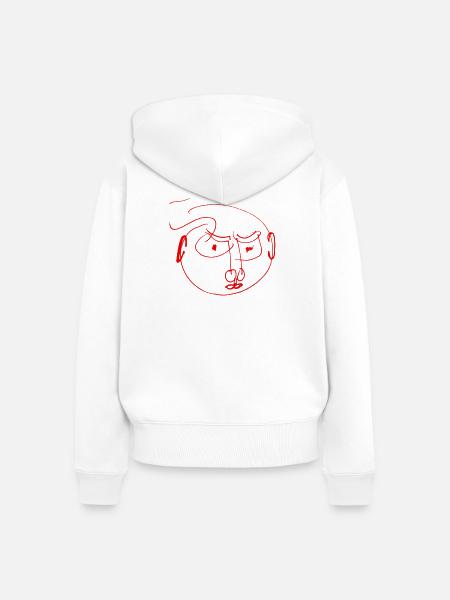Abstraktes rotes Künstlergesicht Geschenk - Frauen Premium Bio Zip Hoodie - Weiß