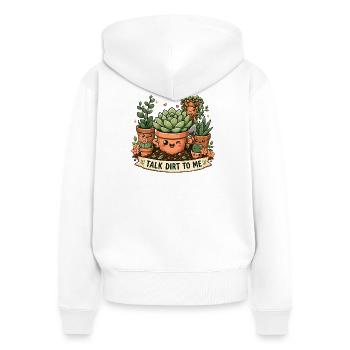 Sprich Dreck Mit Mir, Süße - Frauen Premium Bio Zip Hoodie - Weiß - Hinten - AI Model Female 172 light (172cm)