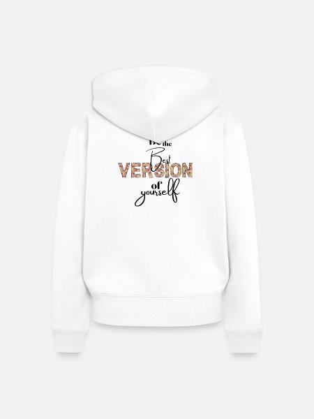 Version Florale Typo - Frauen Premium Bio Zip Hoodie - Weiß