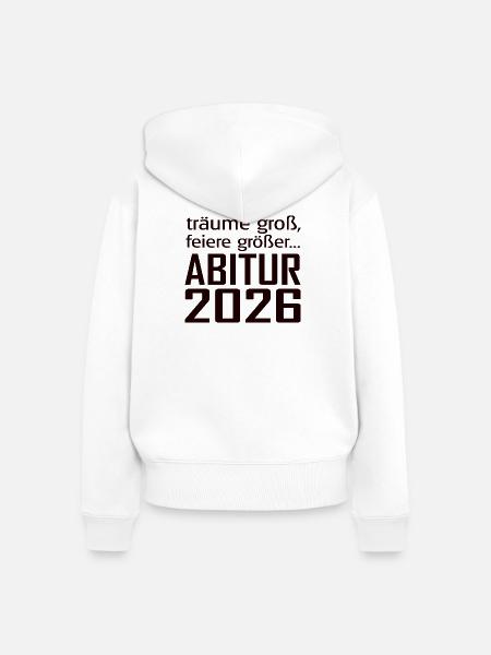 ABI 2026 - Frauen Premium Bio Zip Hoodie - Weiß