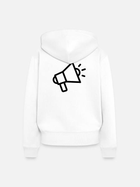 Megaphon - Frauen Premium Bio Zip Hoodie - Weiß